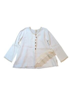 Bodil Linen Tunic Top Lagenlook Minimalist Long Sleeve